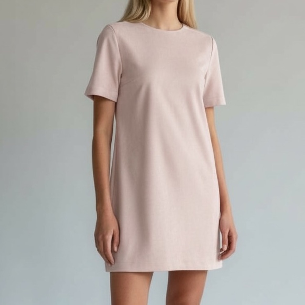 Abercrombie & Fitch Vegan Suede Blush Pink T-Shirt Dress Size XS